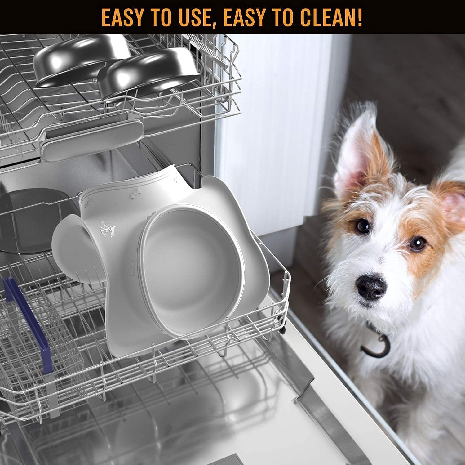 Stainless Steel Dog Bowl Set with No-Spill Design and Skid-Resistant Silicone Mat - Suitable for Small, Medium, and Large Dogs