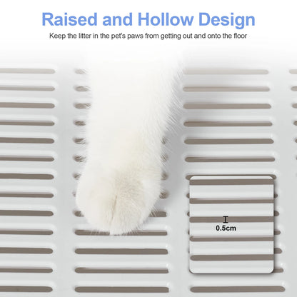 Large Foldable Cat Litter Box with Front Entry and Top Exit Tray